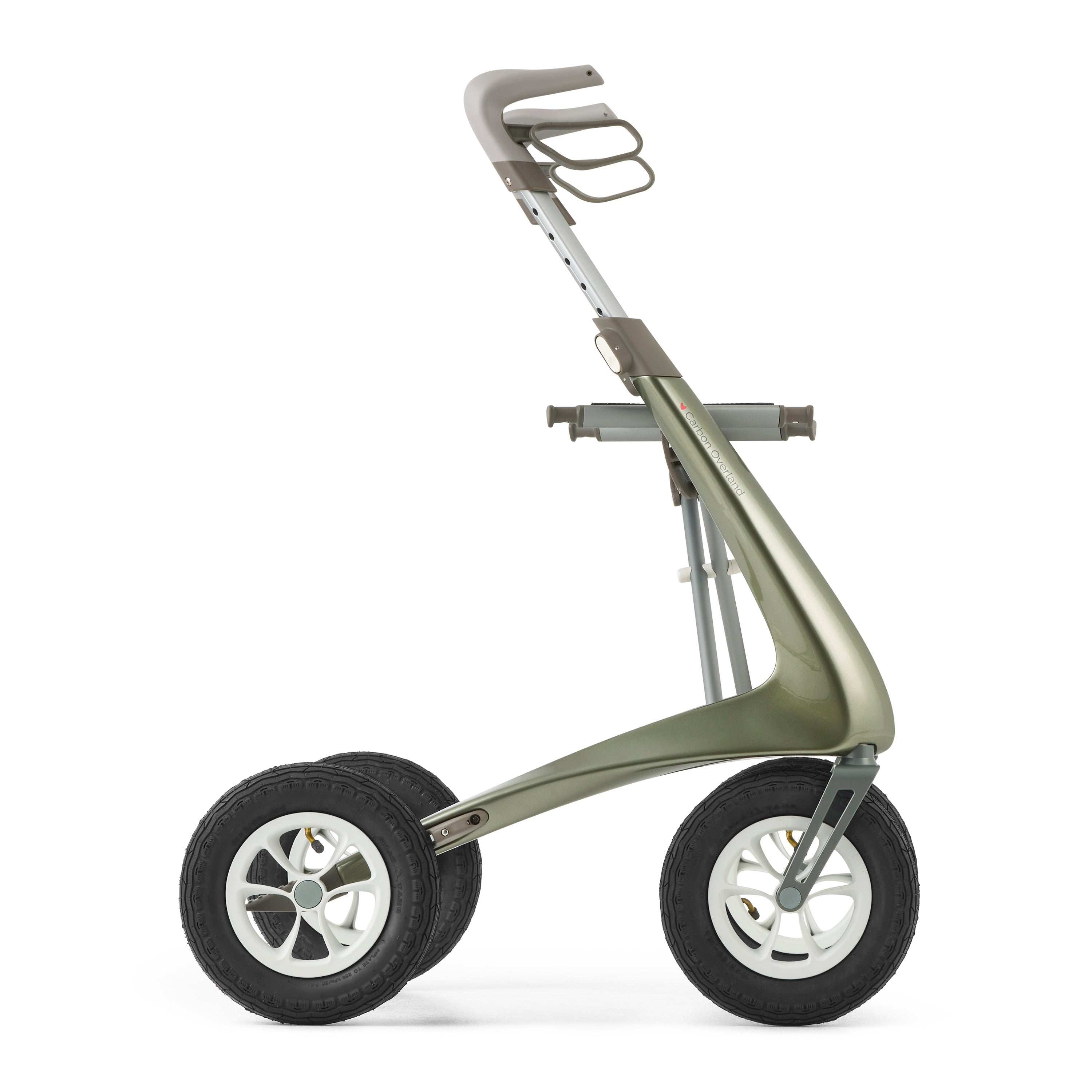 byACRE Carbon Overland all-terrain rollator in Defender Green, side profile
