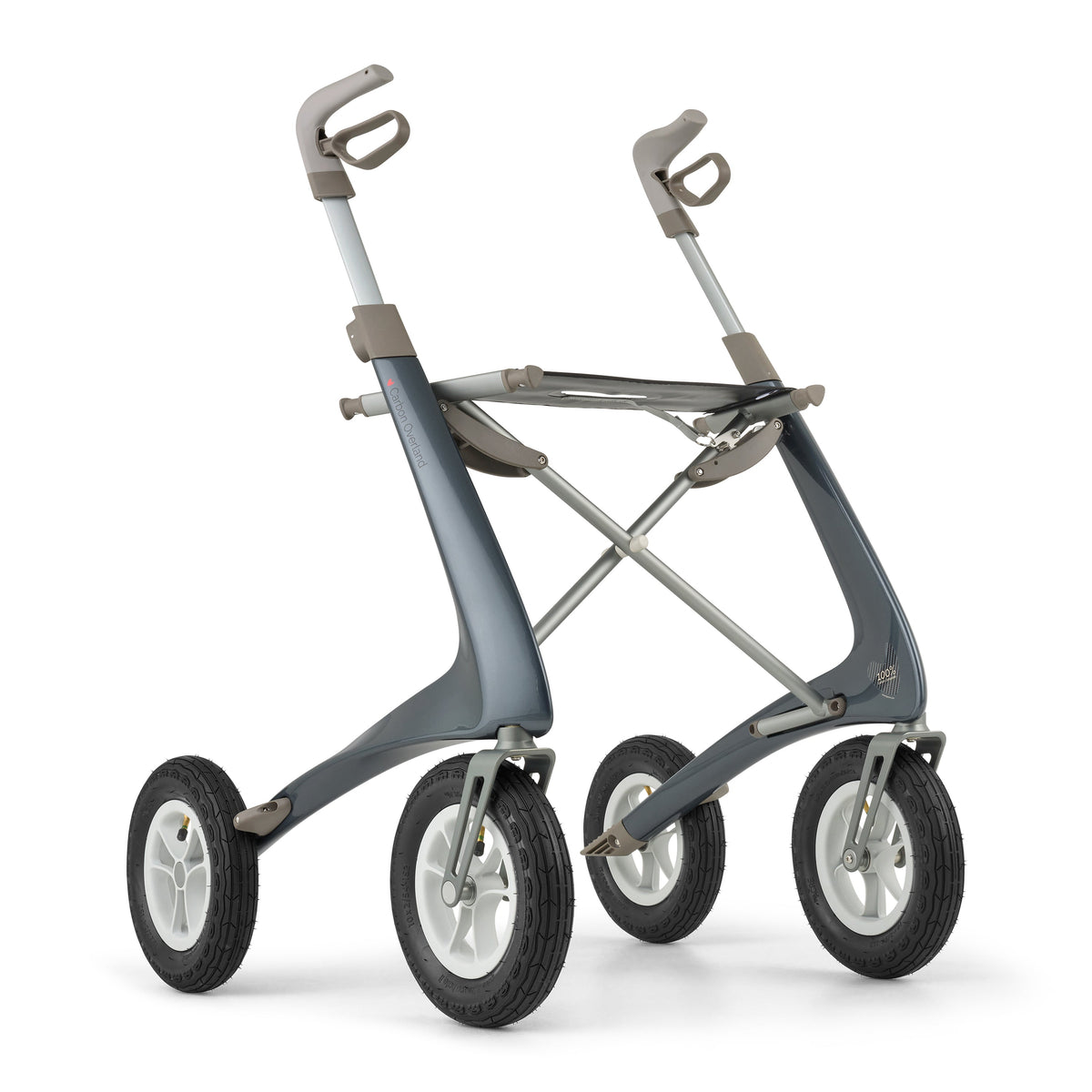 byACRE Carbon Overland all-terrain rollator in Midnight Blue, front three-quarter view