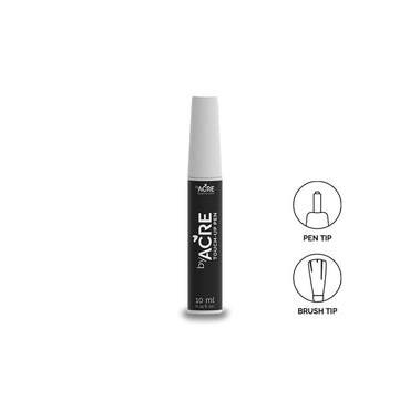 Close-up detail showing the byACRE touch-up pen alongside the fine applicator tip, engineered for seamlessly fixing superficial scratches and scuffs.