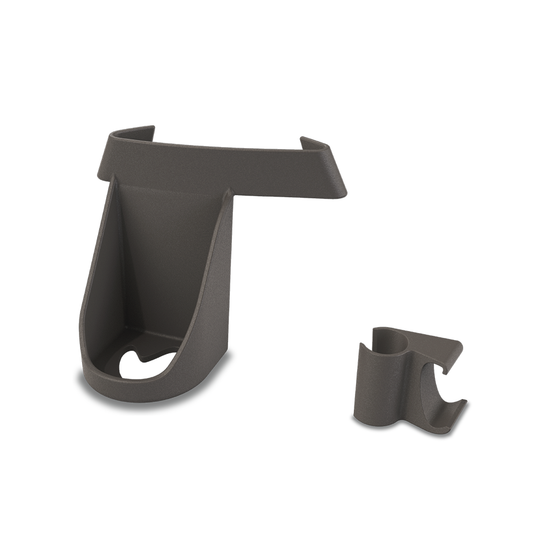 byACRE Carbon Overland Cane Holder, dark grey, mounts to the rollator frame