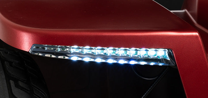 Pride Maxima front LED lighting and fender detail