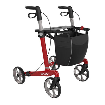 Rehasense ATHLON SL Large carbon rollator in Red Carbon, front three-quarter studio view