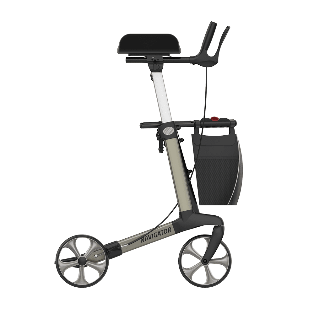 Rehasense NAVIGATOR champagne Large NRRCHL60 forearm rollator, complete right side view
