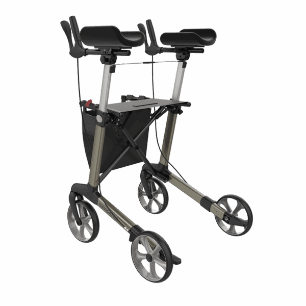 Rehasense NAVIGATOR champagne Large forearm rollator, rear left view
