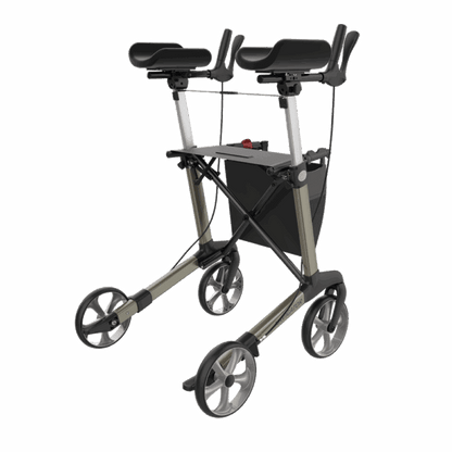 Rehasense NAVIGATOR champagne Large forearm rollator, rear right view