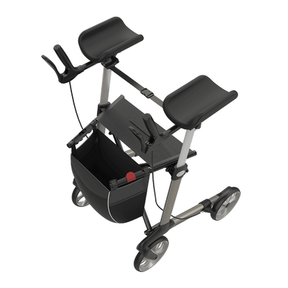 Rehasense NAVIGATOR champagne Large rollator forearm supports and handgrips, overhead view