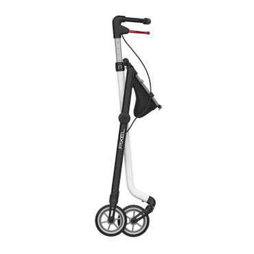 Rehasense PIXEL indoor rollator folded in Black and White