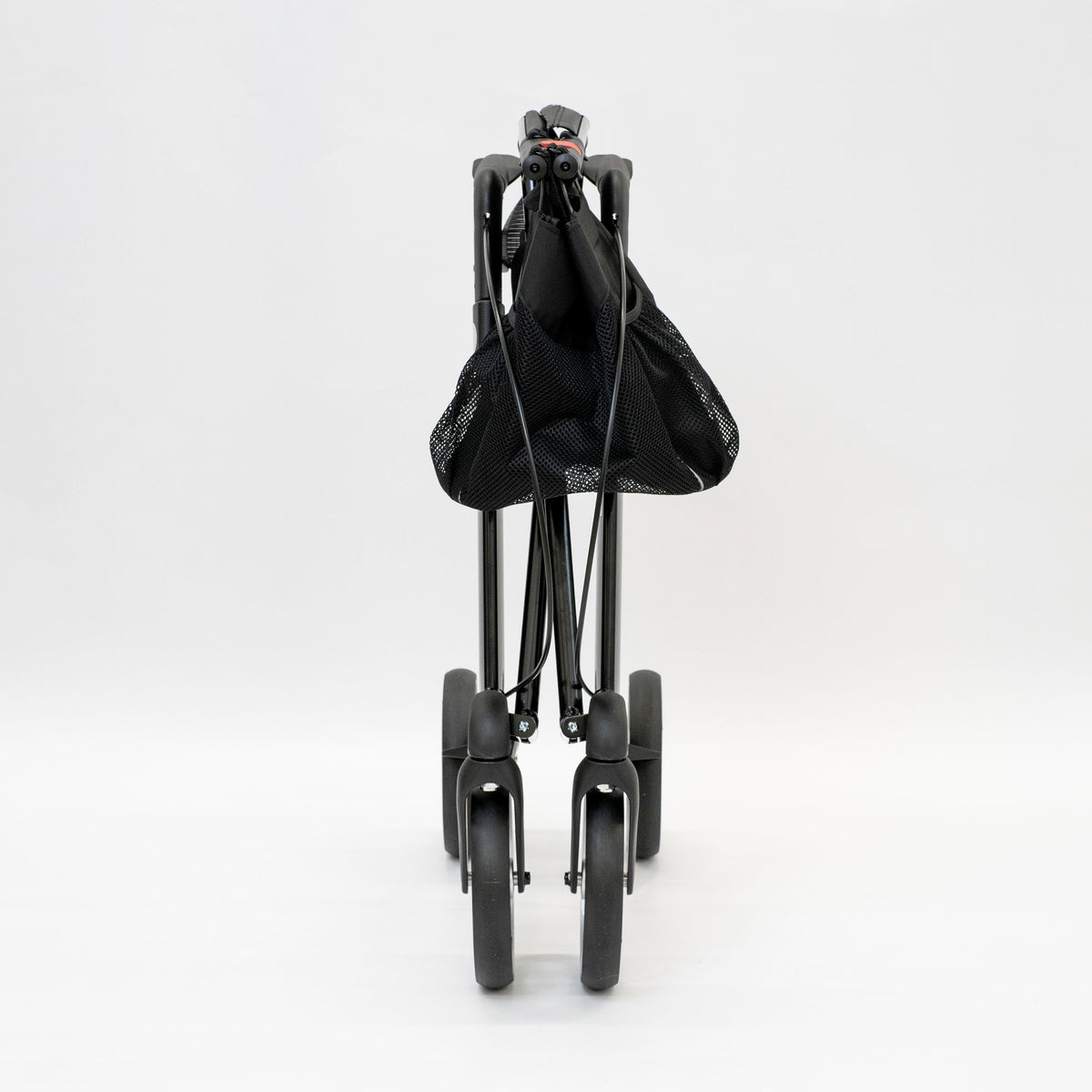 Rehasense SERVER Black Large rollator folded for storage
