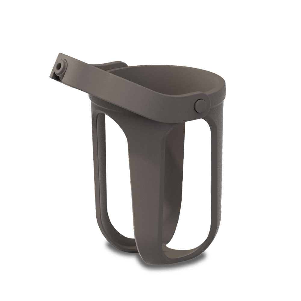 byACRE cup holder in Stone, complete left-angle studio view