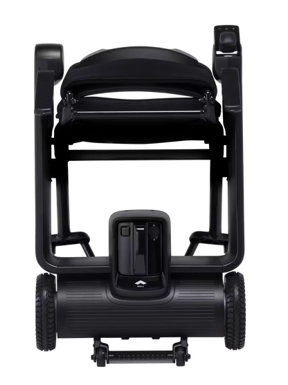 WHILL Model F power wheelchair, folded rear studio view