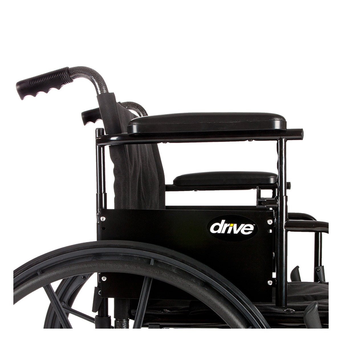 Cruiser X4 side view showing the padded armrest, side panel and push handle