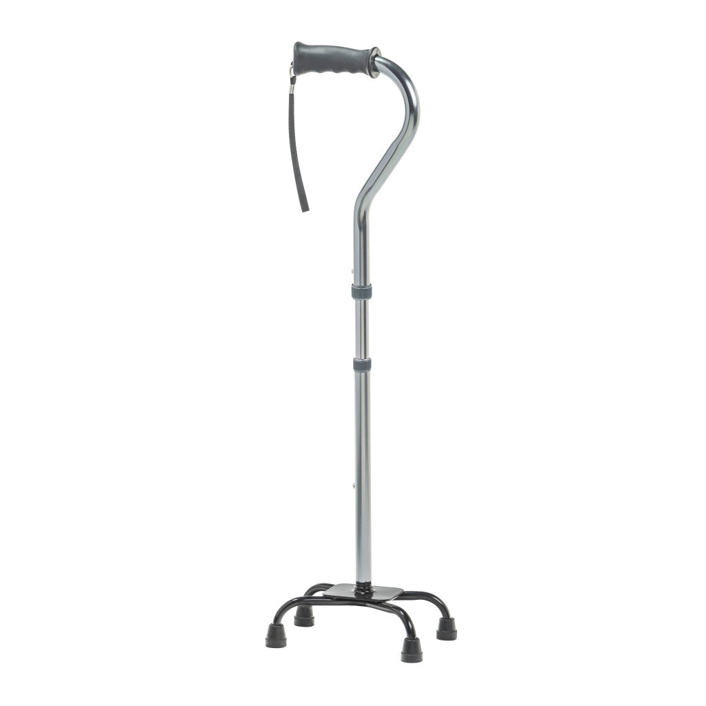 Drive Medical RTL10310FCH folding quad cane, angled studio view on a white background