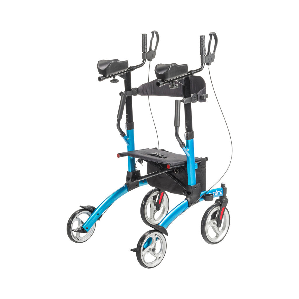 Side profile view of the Drive Medical Elevate Upright Walker showing the frame geometry.