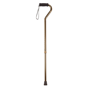 Drive Medical adjustable aluminium offset cane in Bronze, complete studio view