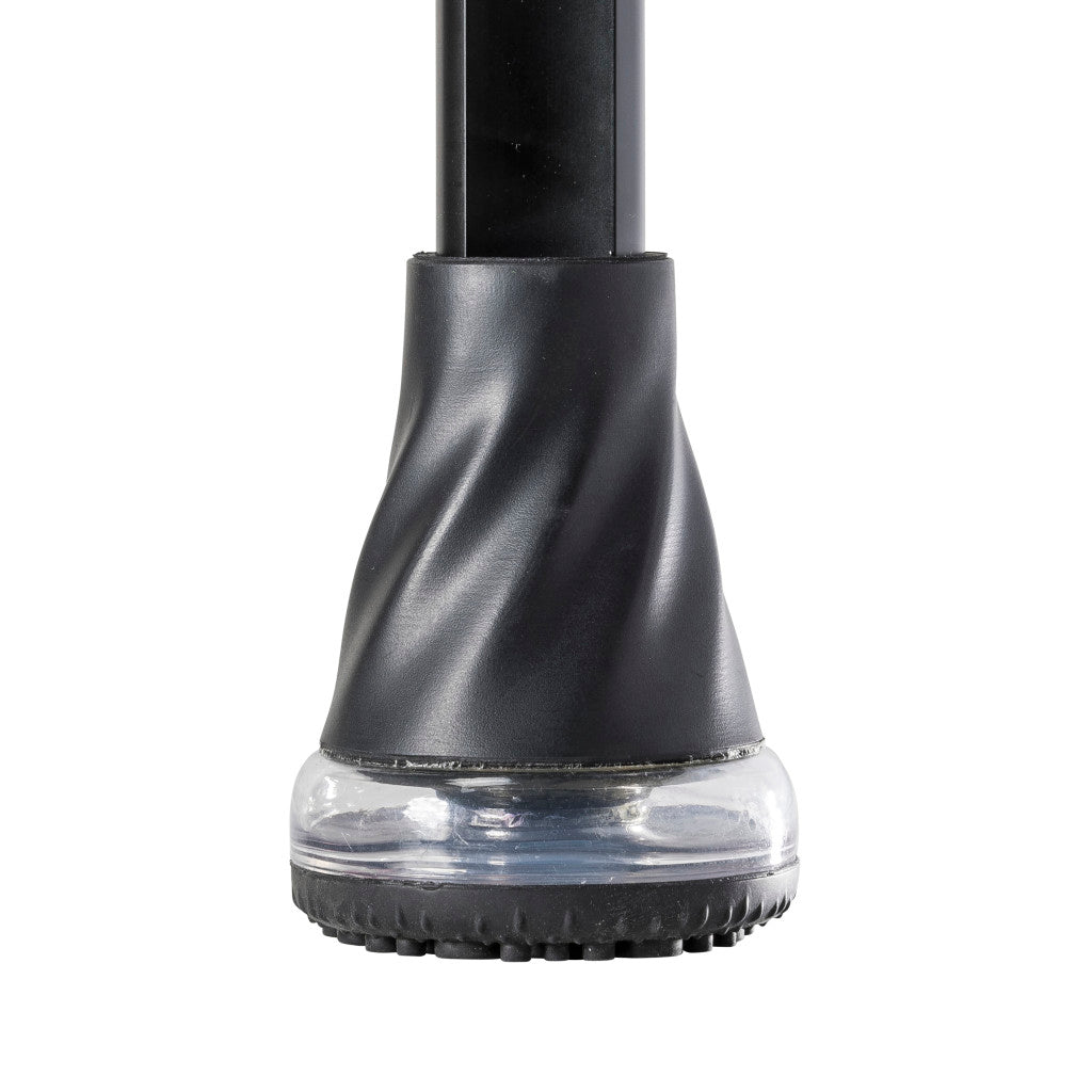 Detailed side view of the shock-absorbing articulating rubber crutch tip on the Drive Air-Crutch.