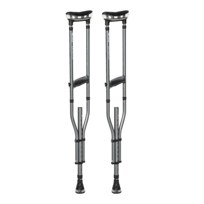 Pair of sleek Drive Medical MD Air-Crutches in Slate grey, designed for comfortable mobility support.
