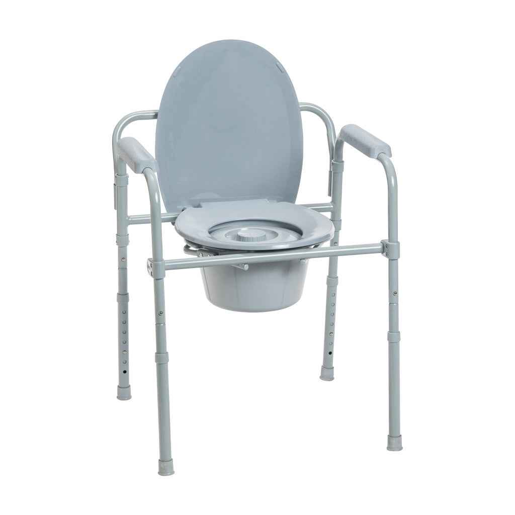Drive Medical Folding Steel Commode – Portable, Adjustable & Easy to Store - Canada - Care Made