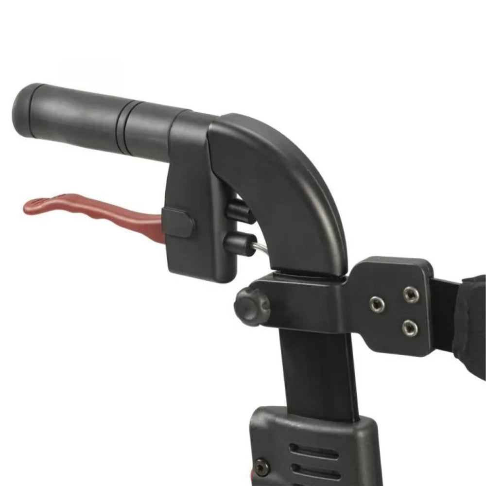 Close-up of the height-adjustable ergonomic handgrip and easy-to-use loop lock brake on the Drive Nitro HD.