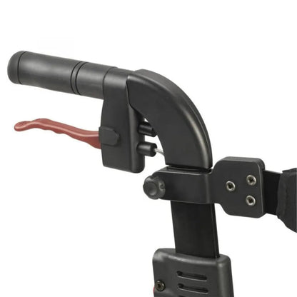 Close-up of the height-adjustable ergonomic handgrip and easy-to-use loop lock brake on the Drive Nitro HD.