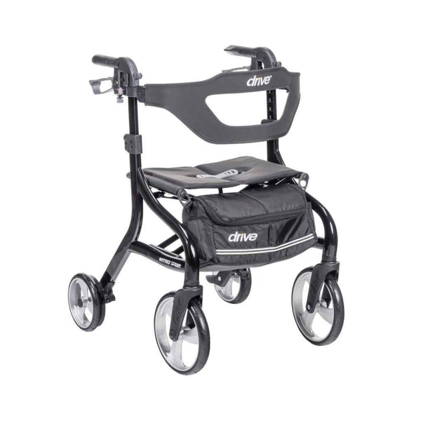 Drive Medical Nitro Sprint Rollator – Modern Folding Walker with Seat – Canada