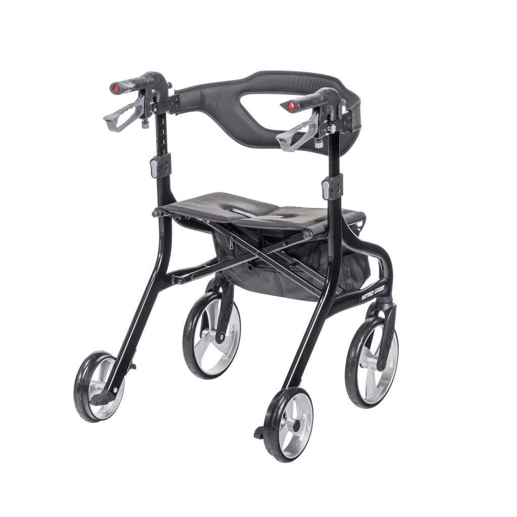 Drive Medical Nitro Sprint Rollator Height Adjustment – Easy Adjustable Handles – CareMade