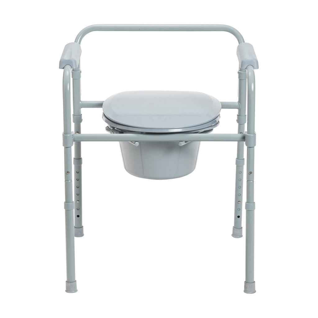 Drive Medical Folding Steel Commode – Portable Adjustable Toilet Chair for Seniors – CareMade Canada