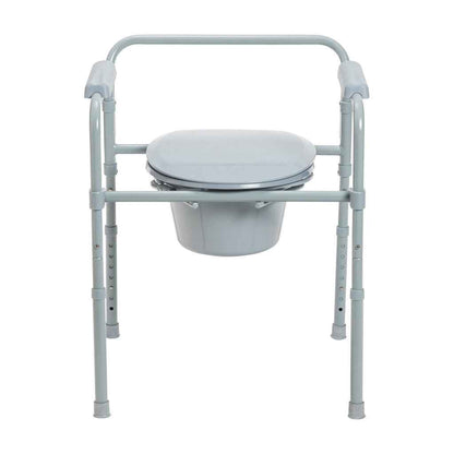 Drive Medical Folding Steel Commode – Portable Adjustable Toilet Chair for Seniors – CareMade Canada