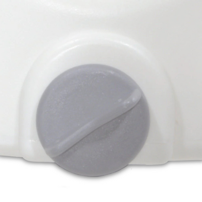 Close-up of the secure front locking knob that easily attaches and stabilizes the Drive Medical raised seat to the toilet bowl.