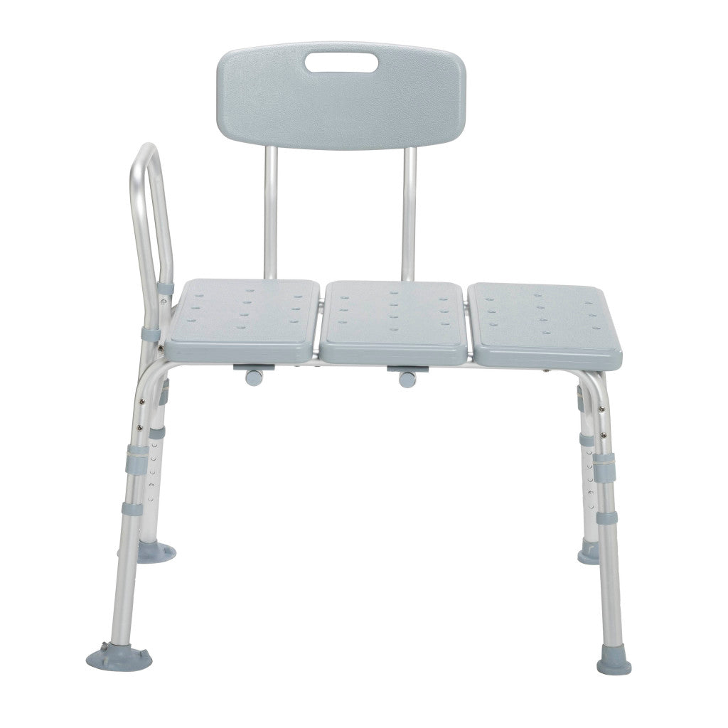 Straight front view of the Drive Medical transfer tub bench designed for safe, seamless, and easy bathtub entry.