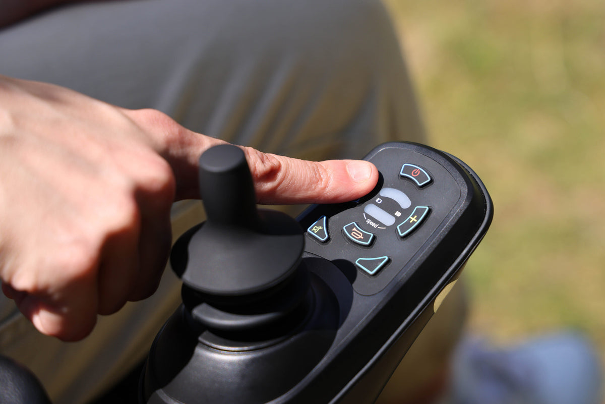 The eFOLDi Navigator joystick being operated outdoors