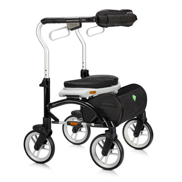 Evolution Xpresso Lite CF cable-free rollator in Ebony Black for stable mobility.