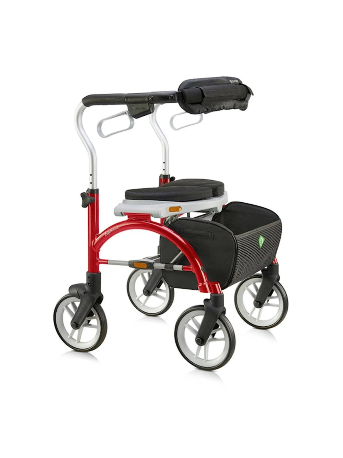 Ruby Red Evolution Xpresso Lite CF walker featuring a lightweight cable-free design.