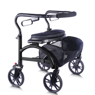 Evolution Xpresso Wide rollator in Black, alternate three-quarter studio view