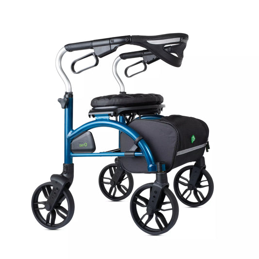 Evolution Xpresso Zero Rollator Walker Canada – Cable-Free 4-Wheel Walker with Roman Arch Frame and Padded Seat