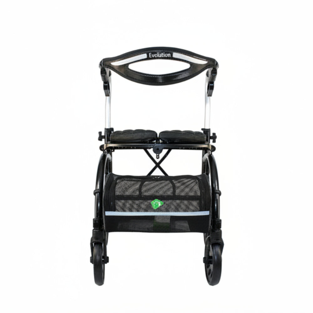 Evolution Xpresso Zero Rollator Walker with Roman Arch Frame and Internal Cable-Free Brakes, Lightweight 4-Wheel Walker Canada