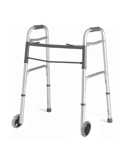 Folding Walker with Wheels – Lightweight, Adjustable for Indoor Use - Care Made
