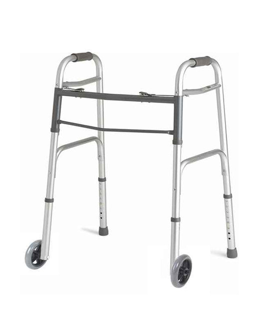Folding Walker with Wheels – Lightweight, Adjustable for Indoor Use - Care Made