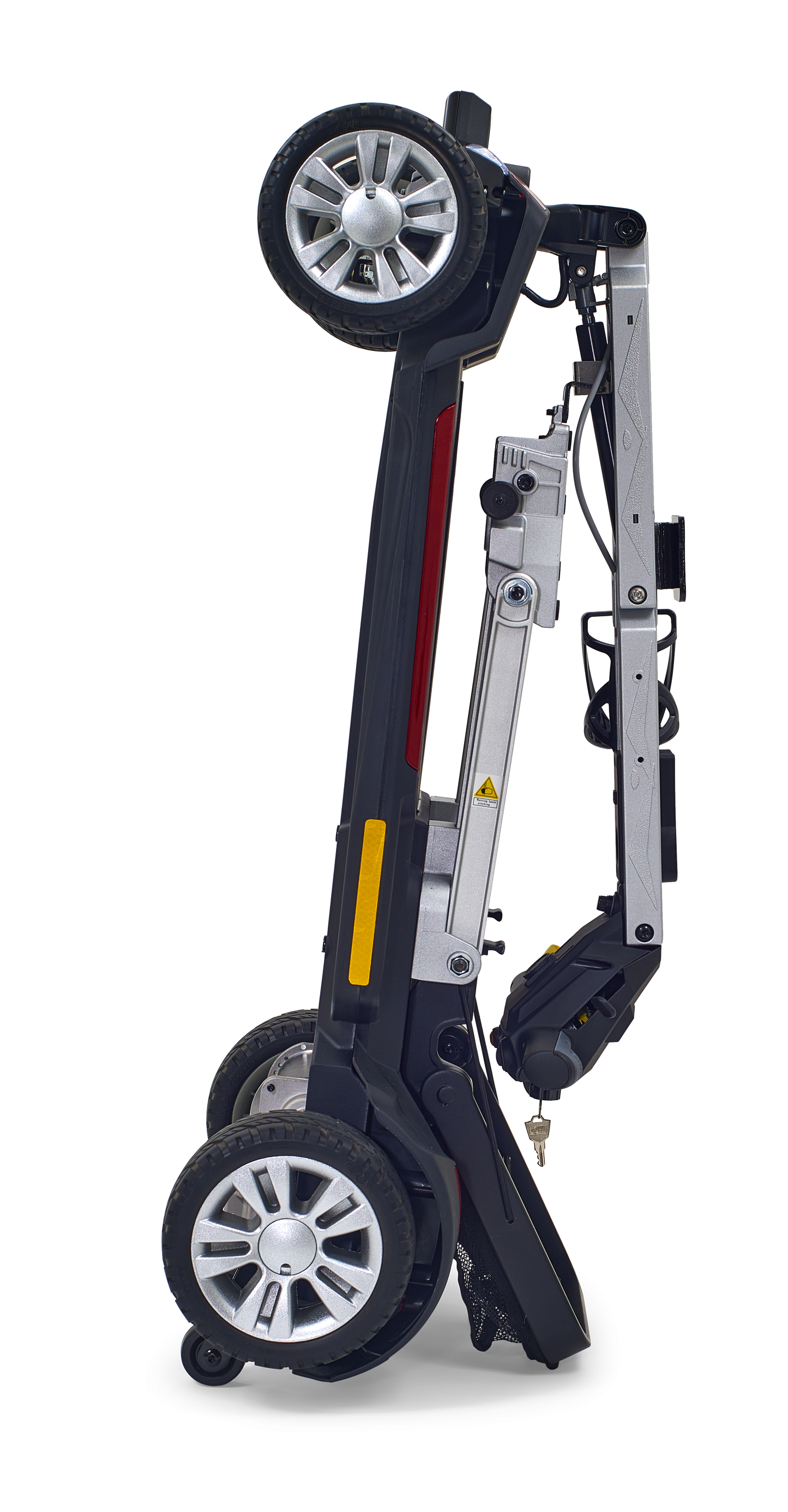 Buzzaround CarryOn Manual Folding Lightweight Portable Travel Mobility Scooter - Folds Flat to 12" - Lithium Battery - 47.5 lbs. Without The Seat and Battery (Red)