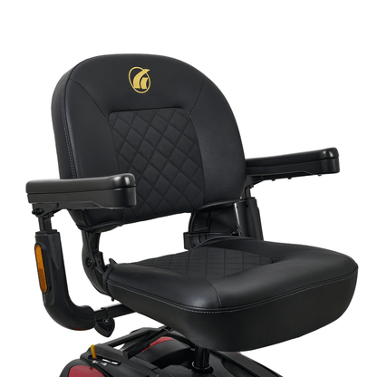 Golden Buzzaround EX GB148 high-back seat and flip-up armrest detail
