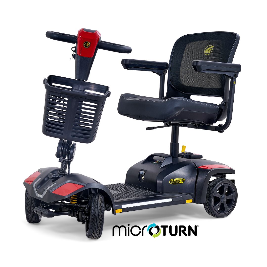 Golden Buzzaround XL+ GB152 scooter in Red on a white background