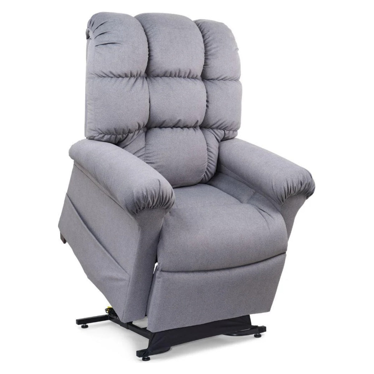 Golden Cloud PR510 lift chair in Tucker Sterling grey, raised to the standing position