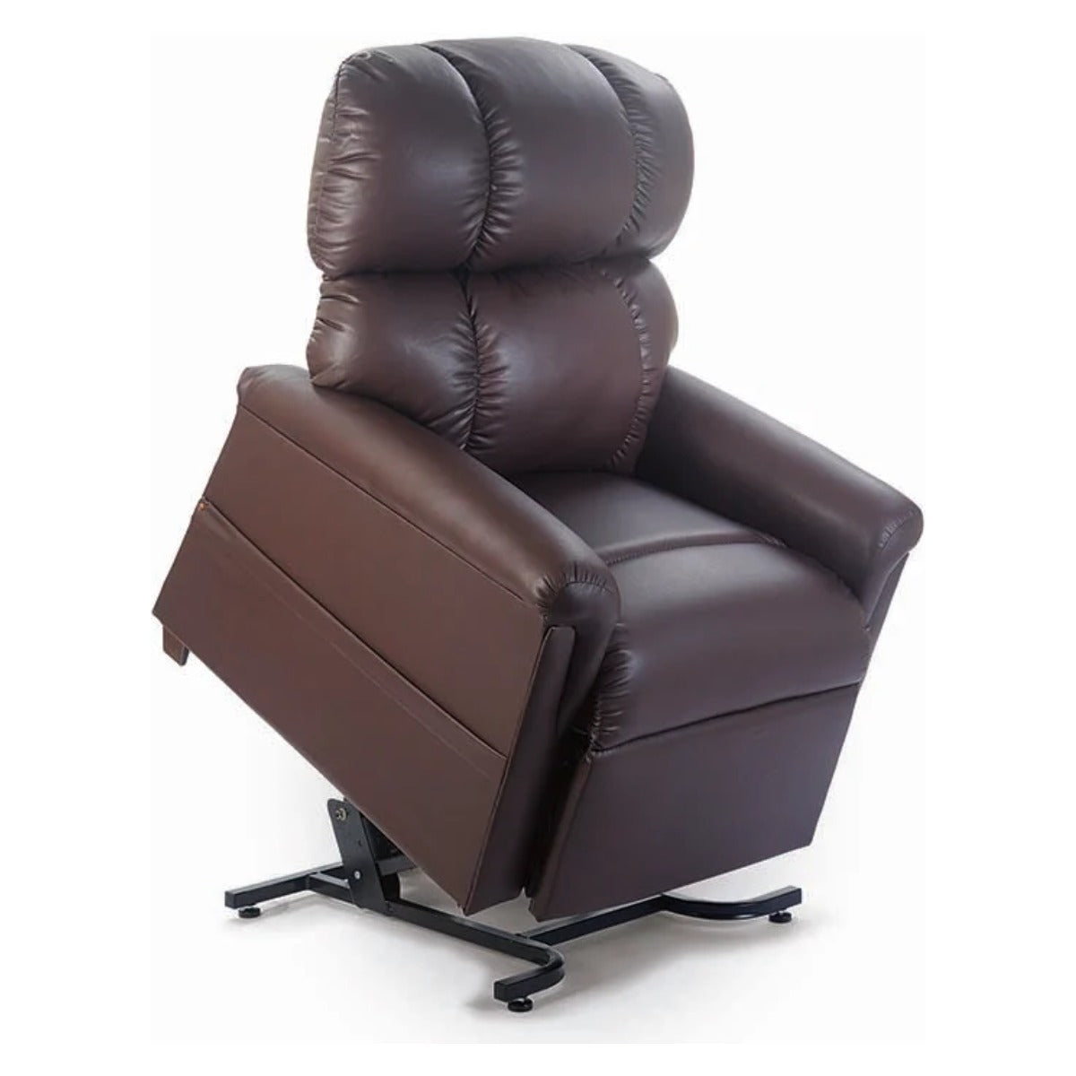 Golden MaxiComforter PR535 lift chair in Coffee Bean Brisa, raised to the standing position