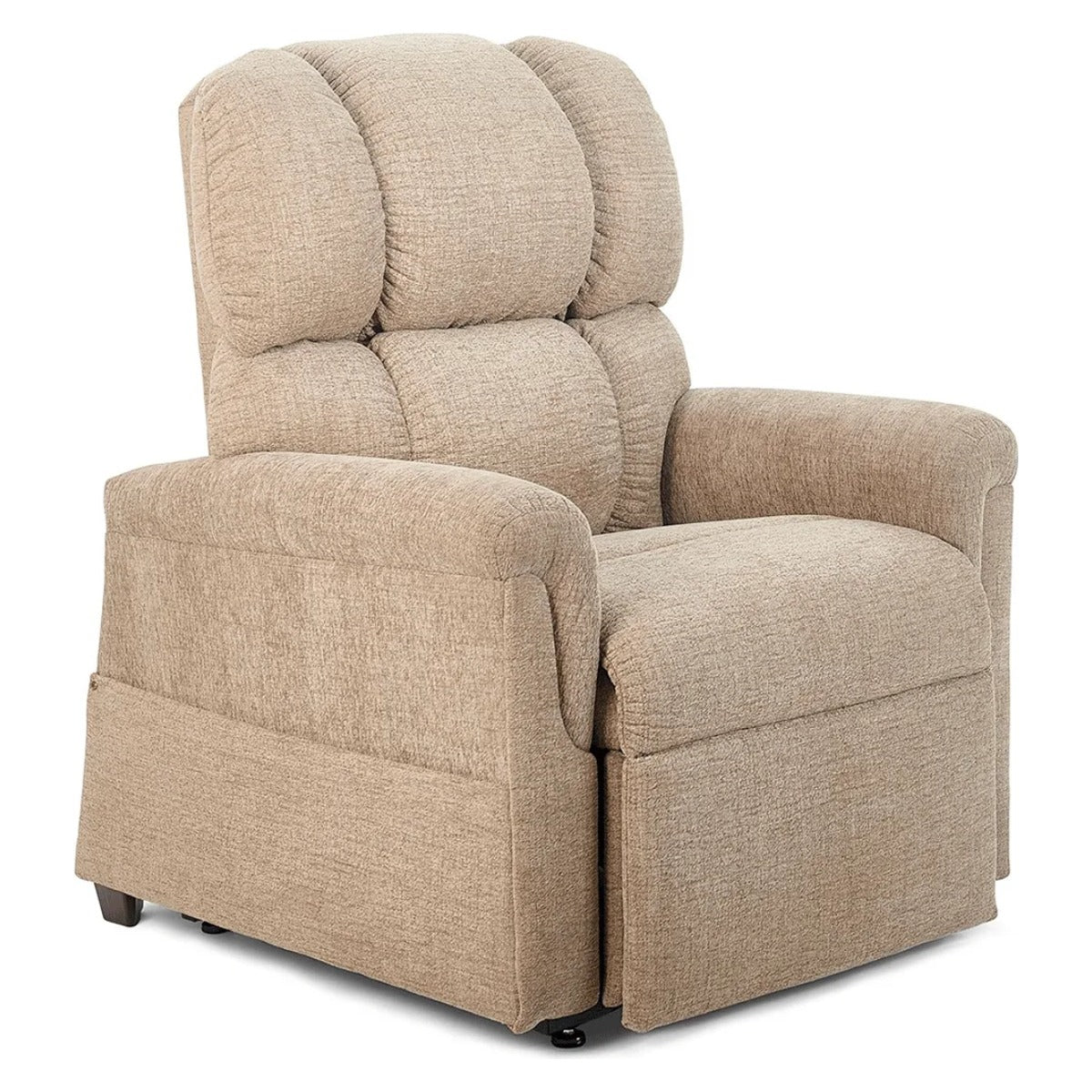 Golden MaxiComforter PR535 lift chair in Sandstorm beige, seated upright on a white background