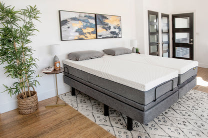 Harmony Hi-Low Split King bed in a furnished bedroom