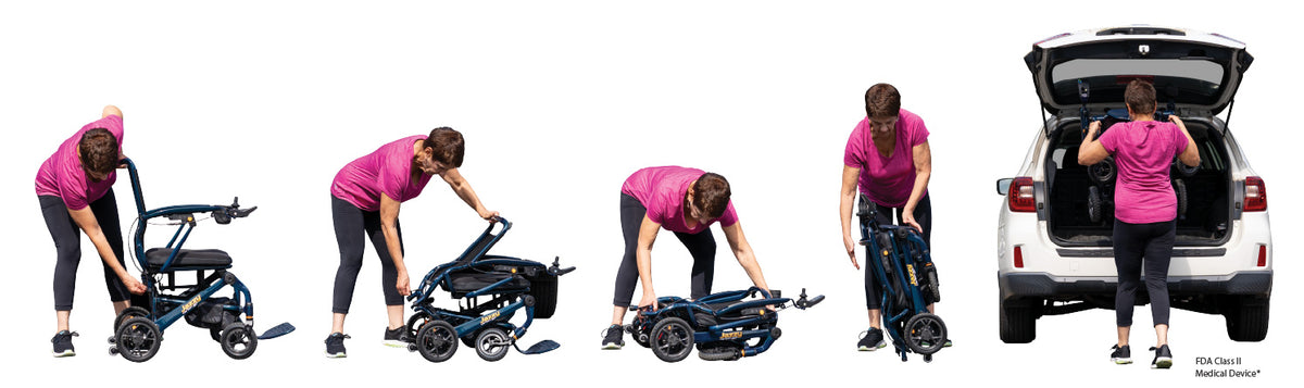 Pride Jazzy Carbon 27 folding and transport sequence