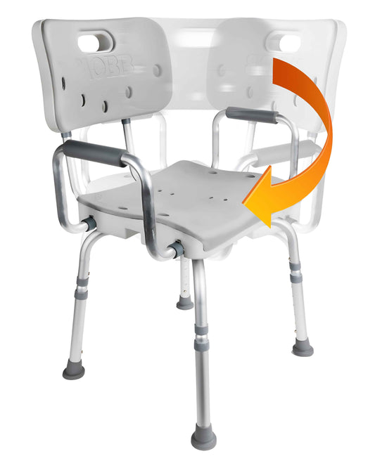 MOBB Swivel Shower Chair 3.0 – Rotating Seat with Handles for Safer Transfers - Care Made