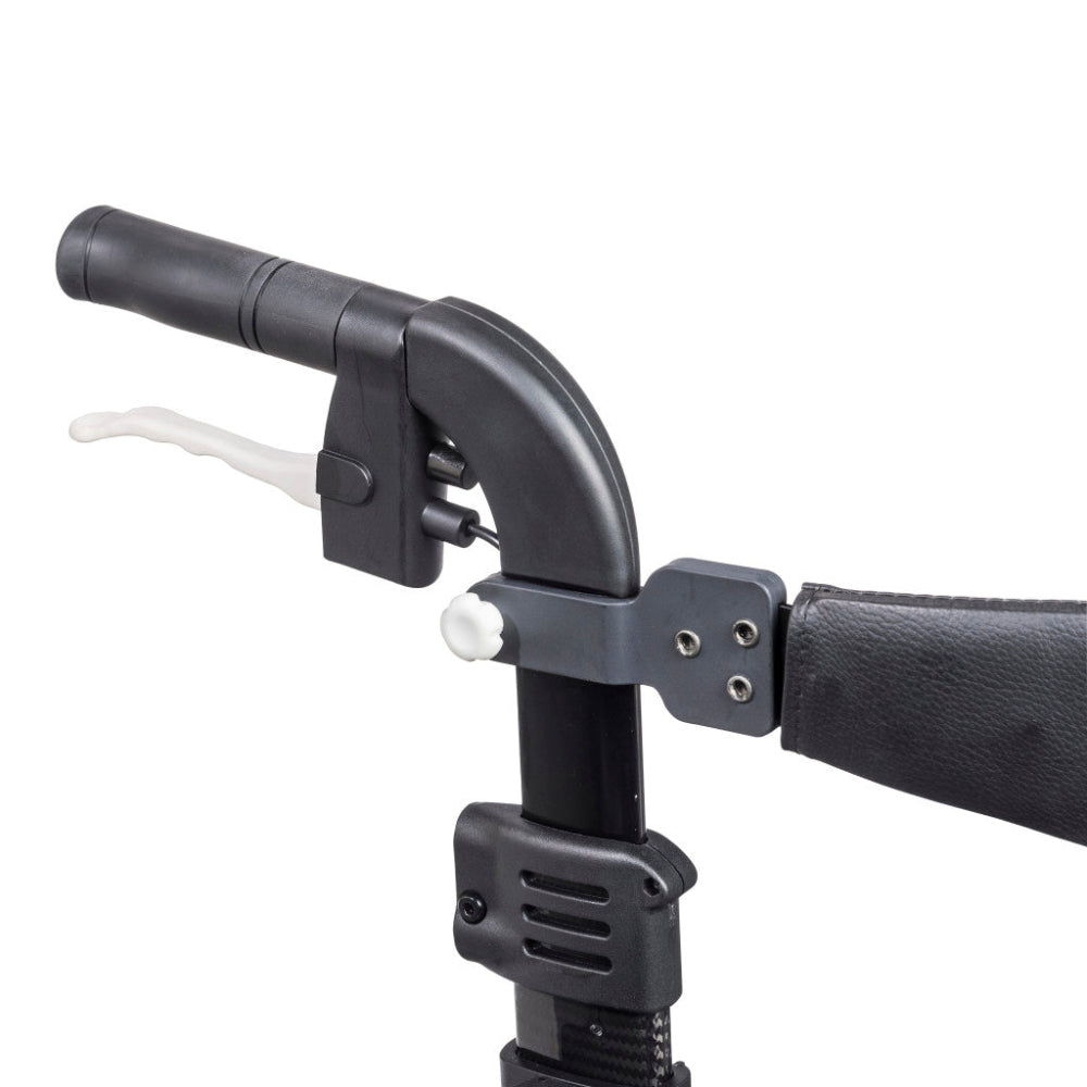 Ergonomic handle with hidden brake cables on the Drive Nitro Elite CF rollator.