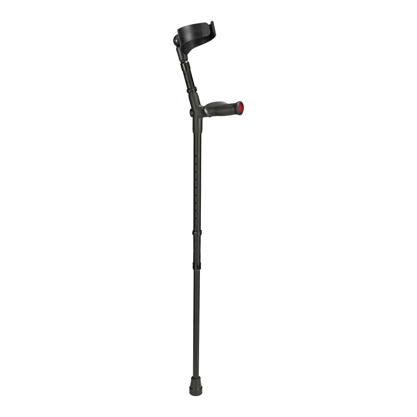 Ossenberg BIG XL heavy-duty forearm crutch in black with closed flip cuff and anatomic soft grip