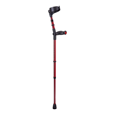 Ossenberg BIG XL heavy-duty forearm crutch in metallic red with closed flip cuff and anatomic soft grip