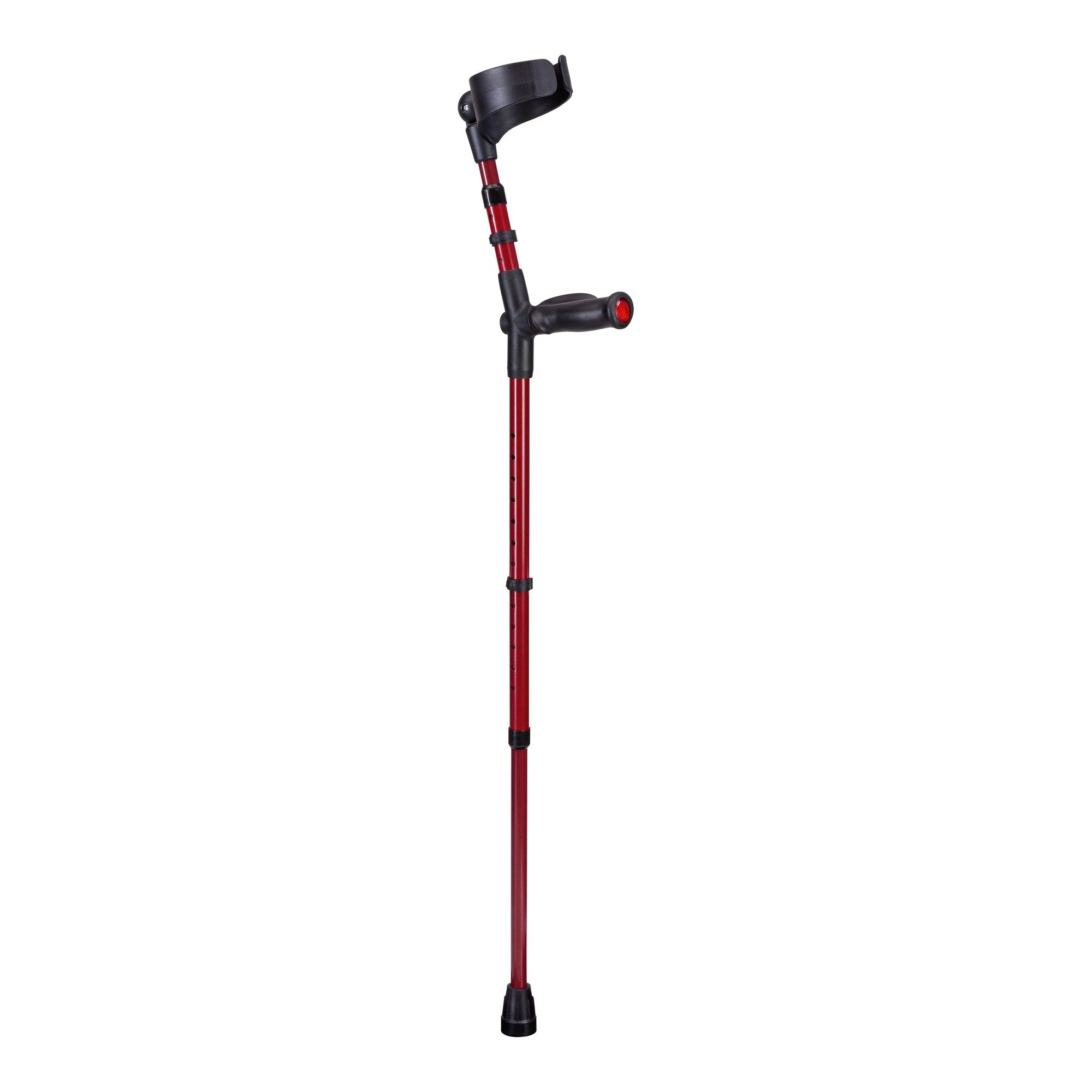 Ossenberg BIG XL heavy-duty forearm crutch in metallic red with closed flip cuff and anatomic soft grip
